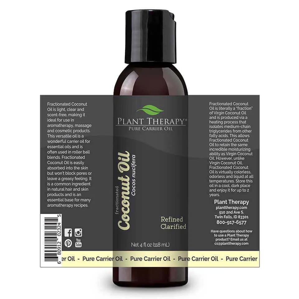 Coconut Fractionated Carrier Oil in 4oz/118mL