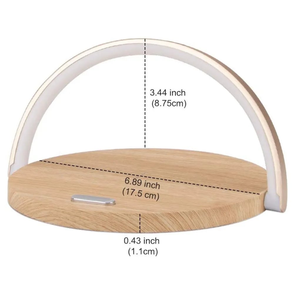 Wood LED Lamp Mobile Phone Stand & Wireless Charger