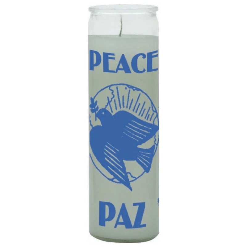 7 day candle peace in white