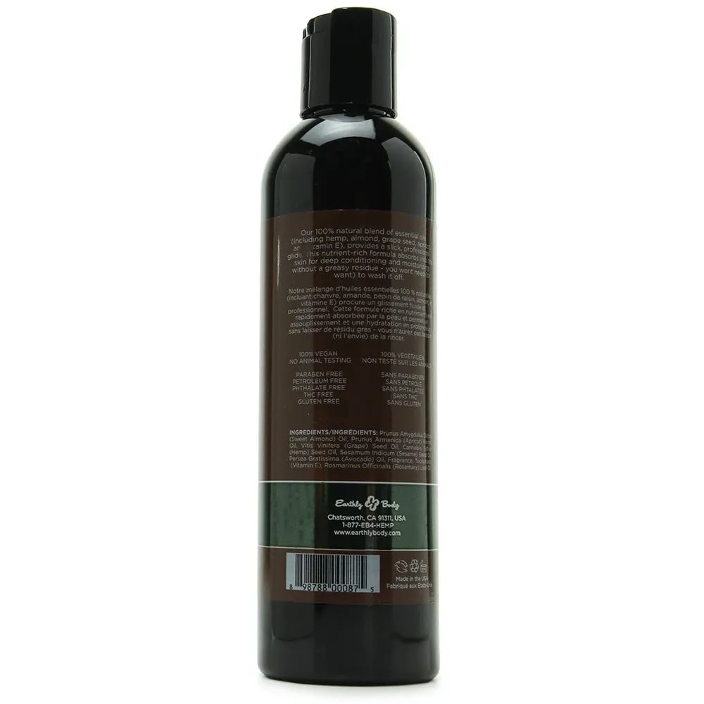 hemp seed massage & body oil 8oz/236ml in unscented