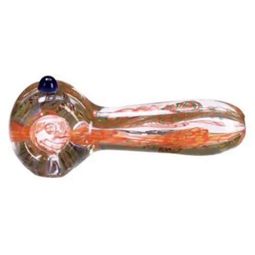Hand Blown 4 Inch Glass Tobacco Pipe in Orange
