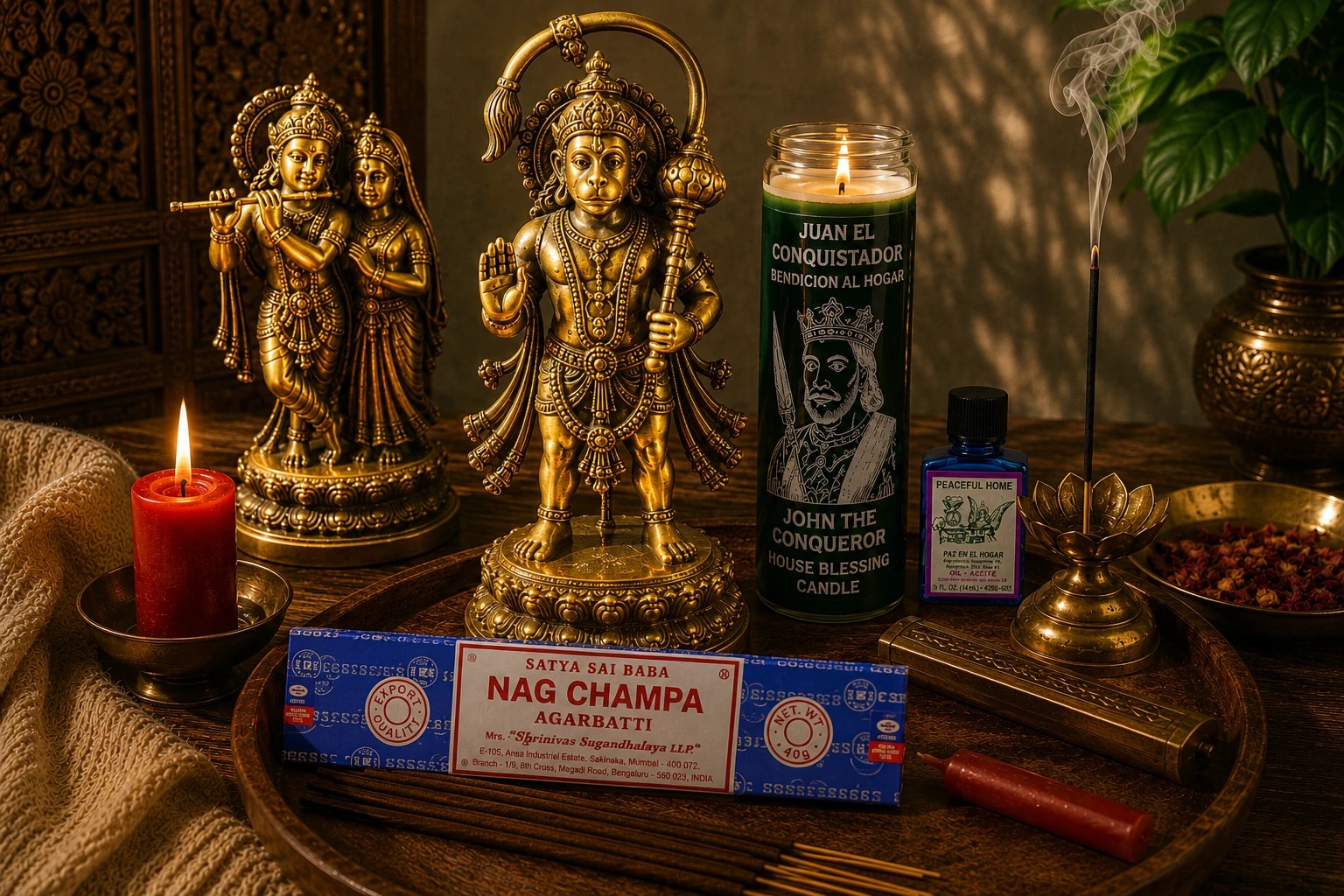 Virginia & Rook Spiritual Rituals collection with incense, candles, and sacred tools