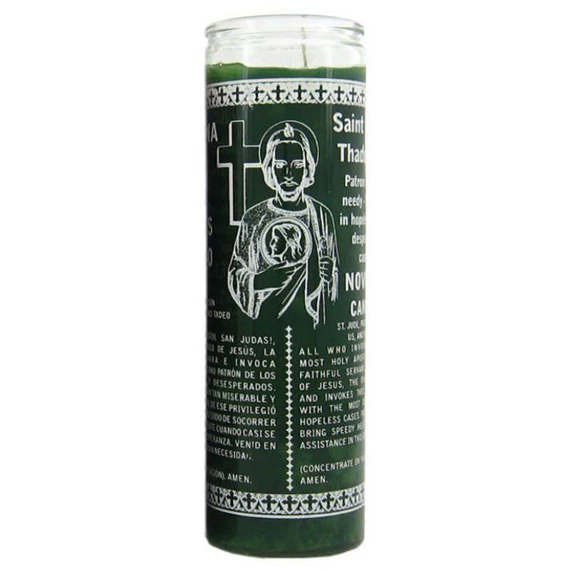 7 day candle st. jude in green
