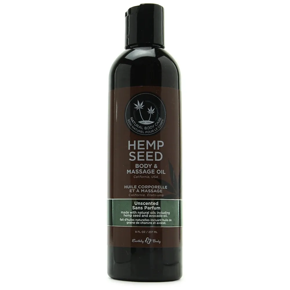 hemp seed massage & body oil 8oz/236ml in unscented