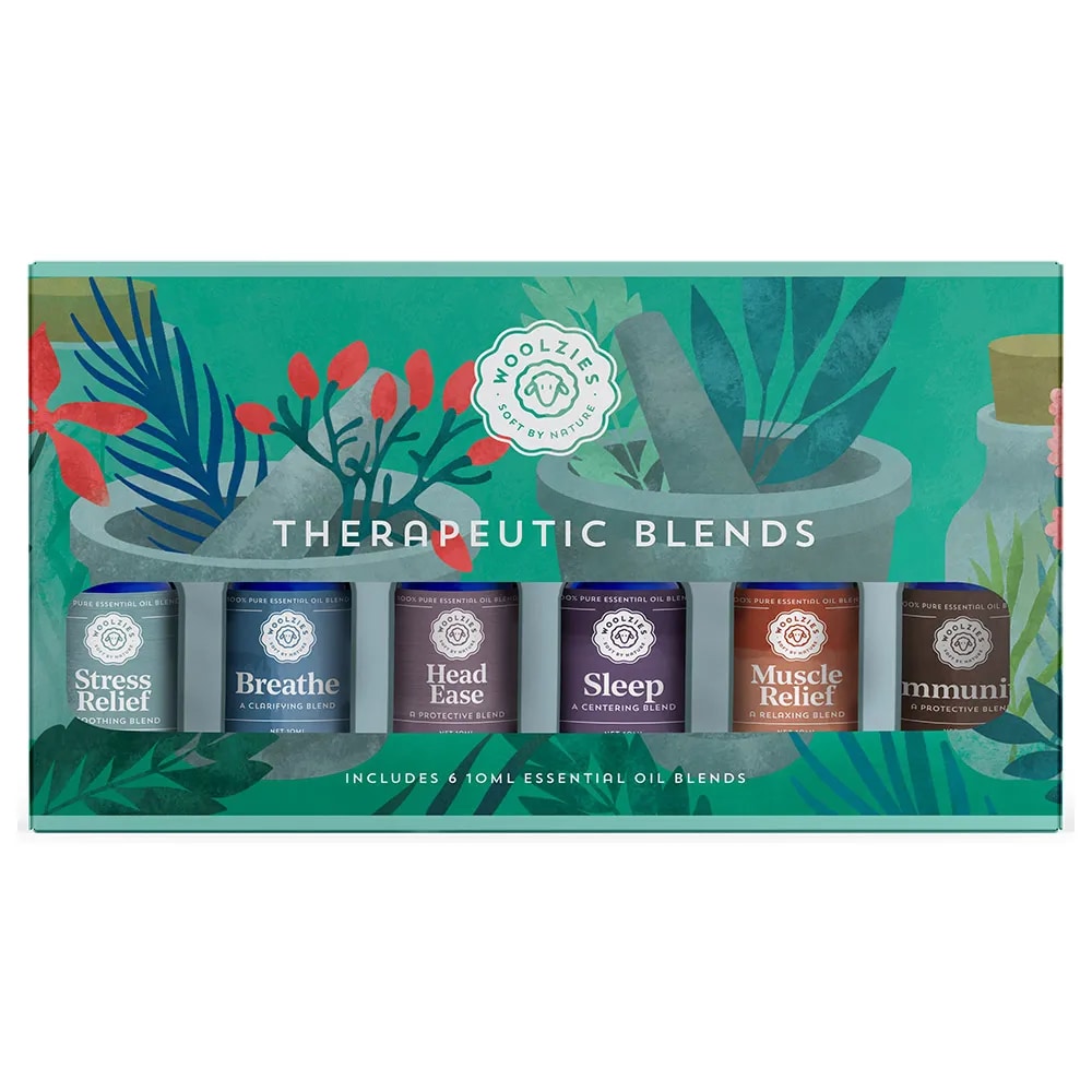 Woolzies The Therapeutic Blends Collection Set of 6 Essential Oils in .33oz/10mL